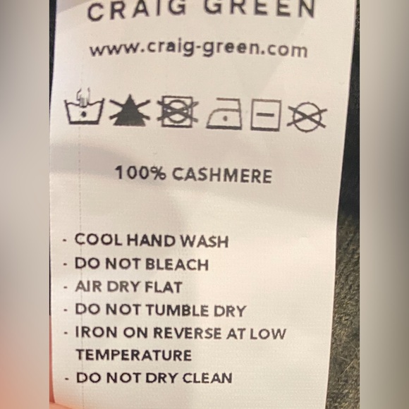 Craig Green Men’s XL cashmere sweater, olive green front, black back, worn once - Picture 7 of 8